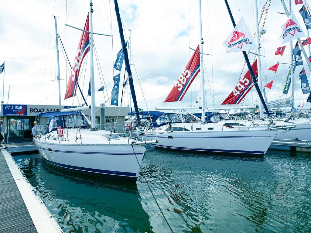 Boats lined up for SCIBS day one © Sanctuary Cove International Boat Show http://www.sanctuarycoveboatshow.com.au/